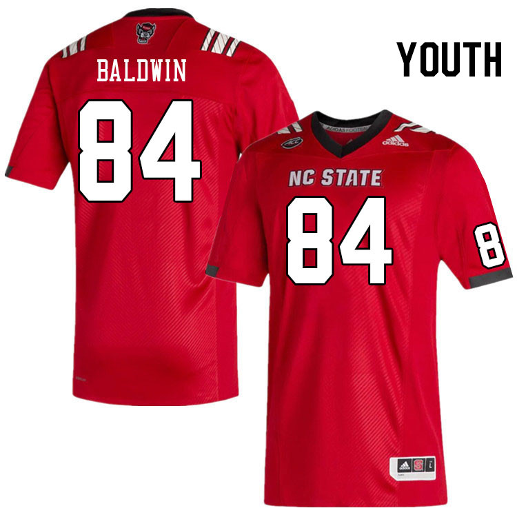 Youth #84 Jakolbe Baldwin North Carolina State Wolfpacks College Football Jerseys Stitched-Red - Click Image to Close